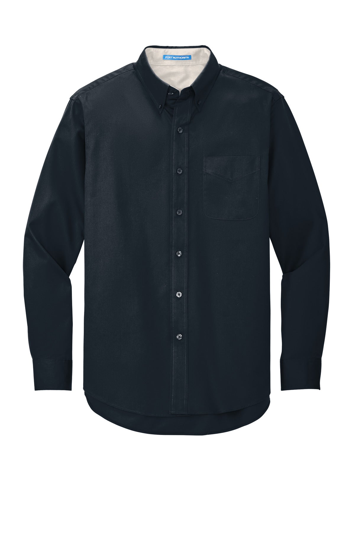 Custom Embroidered Port Authority Clothing Tops in Classic Navy/ Light Stone