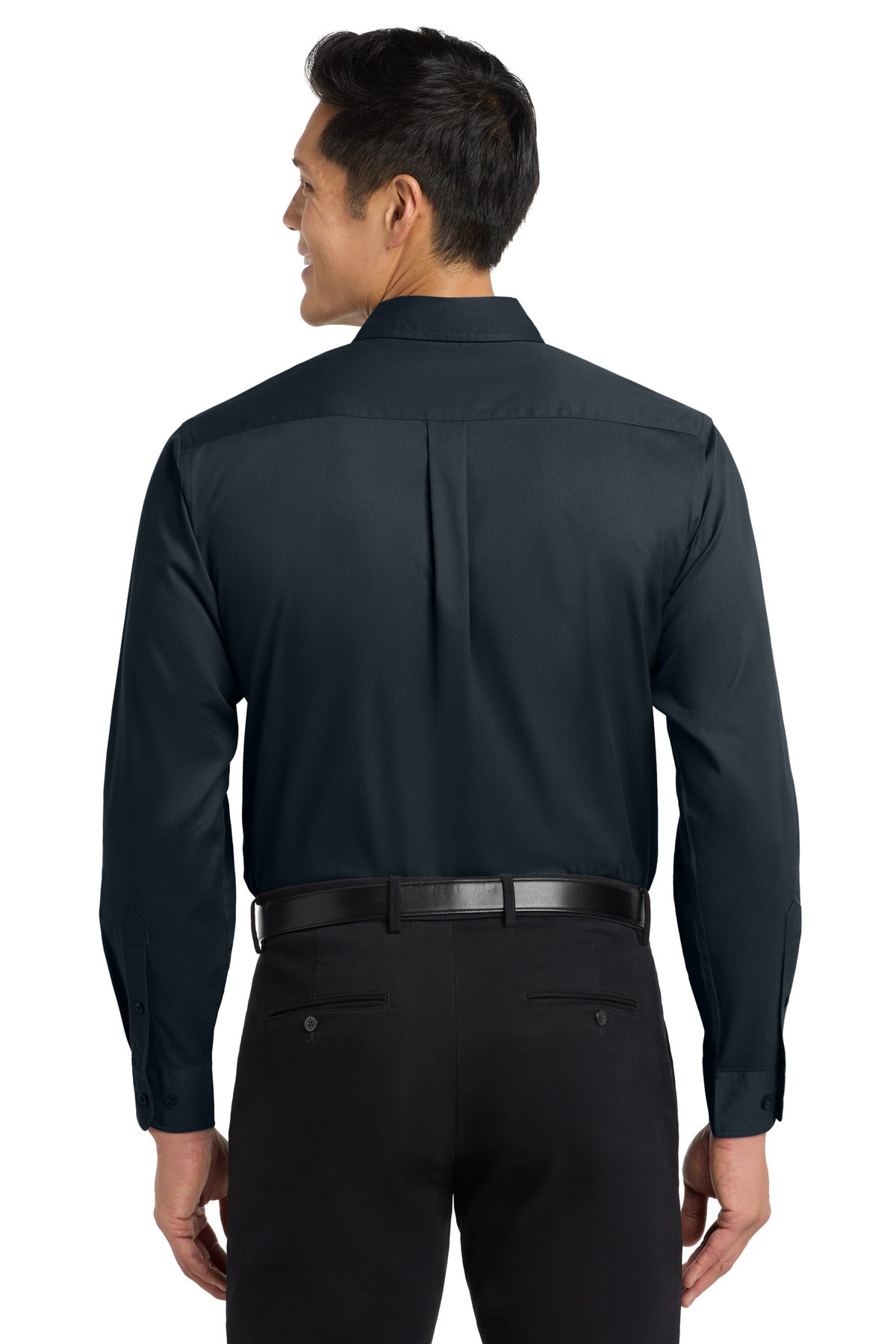 Custom Embroidered Port Authority Clothing Tops in Classic Navy/ Light Stone
