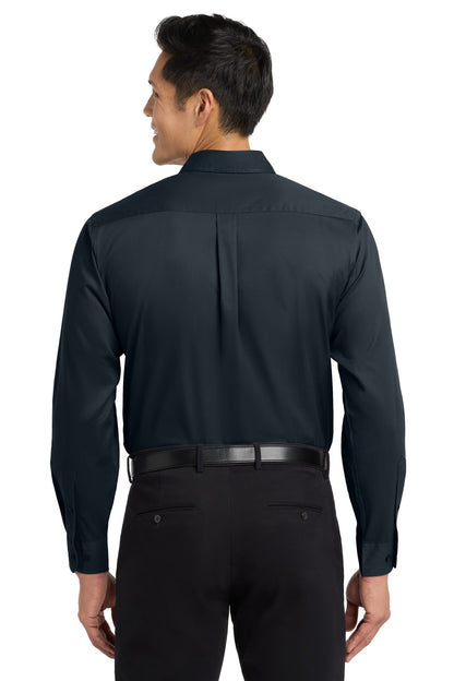 Custom Embroidered Port Authority Clothing Tops in Classic Navy/ Light Stone