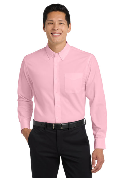 Custom Embroidered Port Authority Clothing Tops in Light Pink
