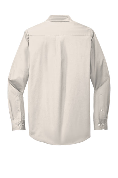 Custom Embroidered Port Authority Clothing Tops in Light Stone/ Classic Navy