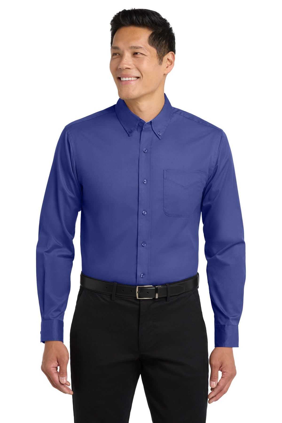Custom Embroidered Port Authority Clothing Tops in Mediterranean Blue
