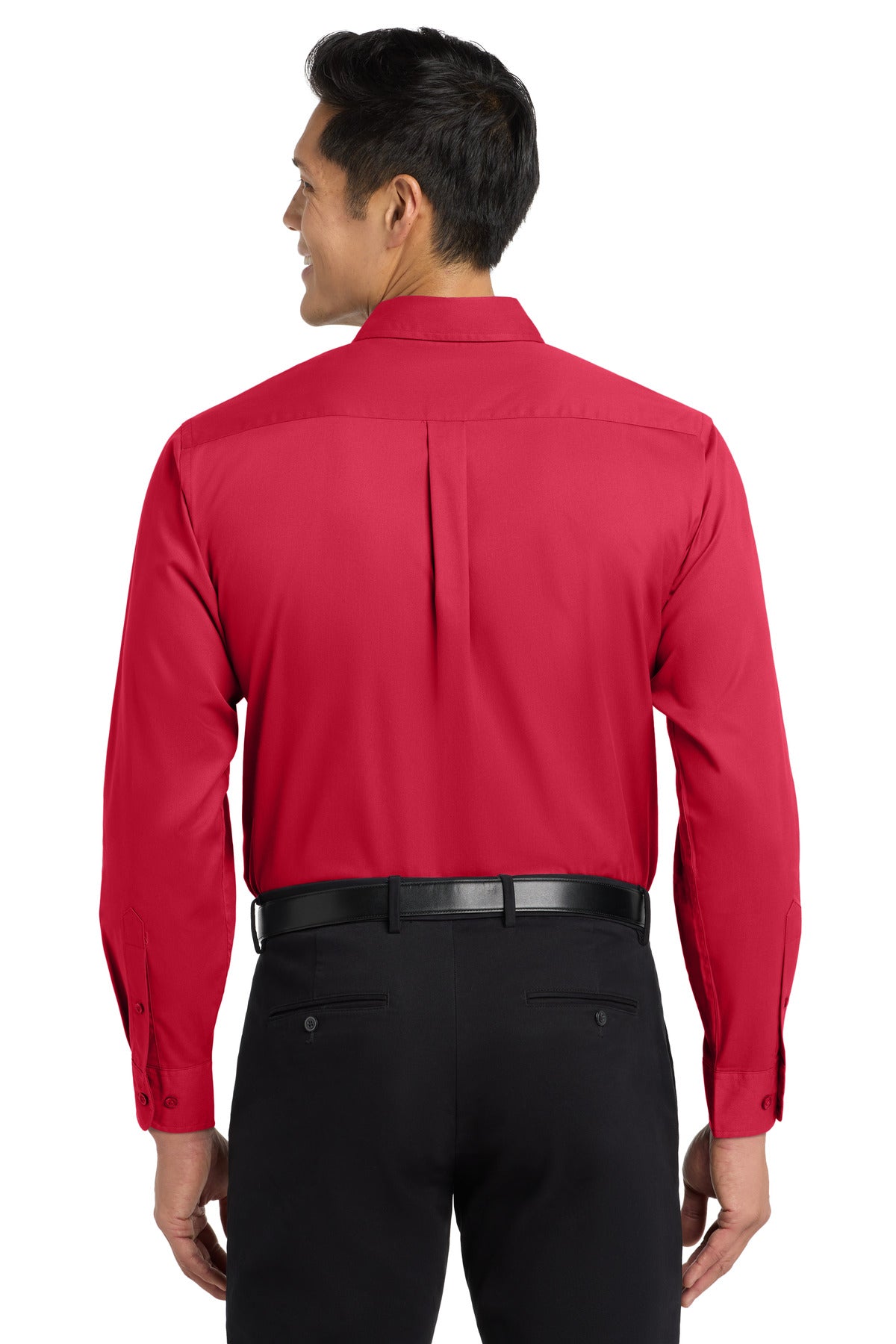 Custom Embroidered Port Authority Clothing Tops in Red/ Light Stone