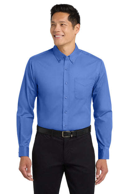 Custom Embroidered Port Authority Clothing Tops in Ultramarine Blue
