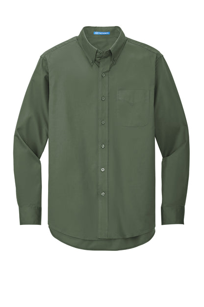 Custom Embroidered Port Authority Woven Shirts in Clover Green
