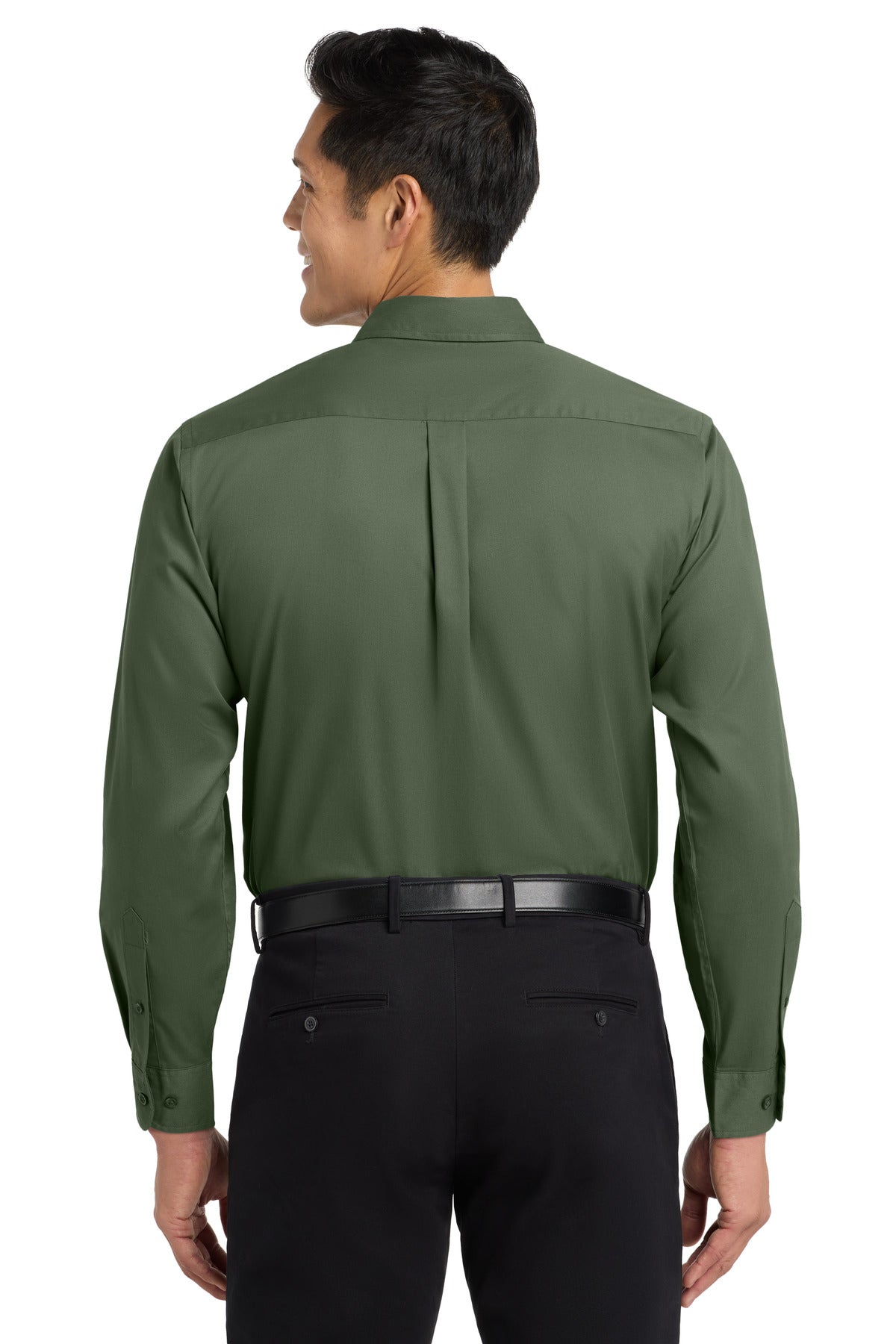 Custom Embroidered Port Authority Woven Shirts in Clover Green