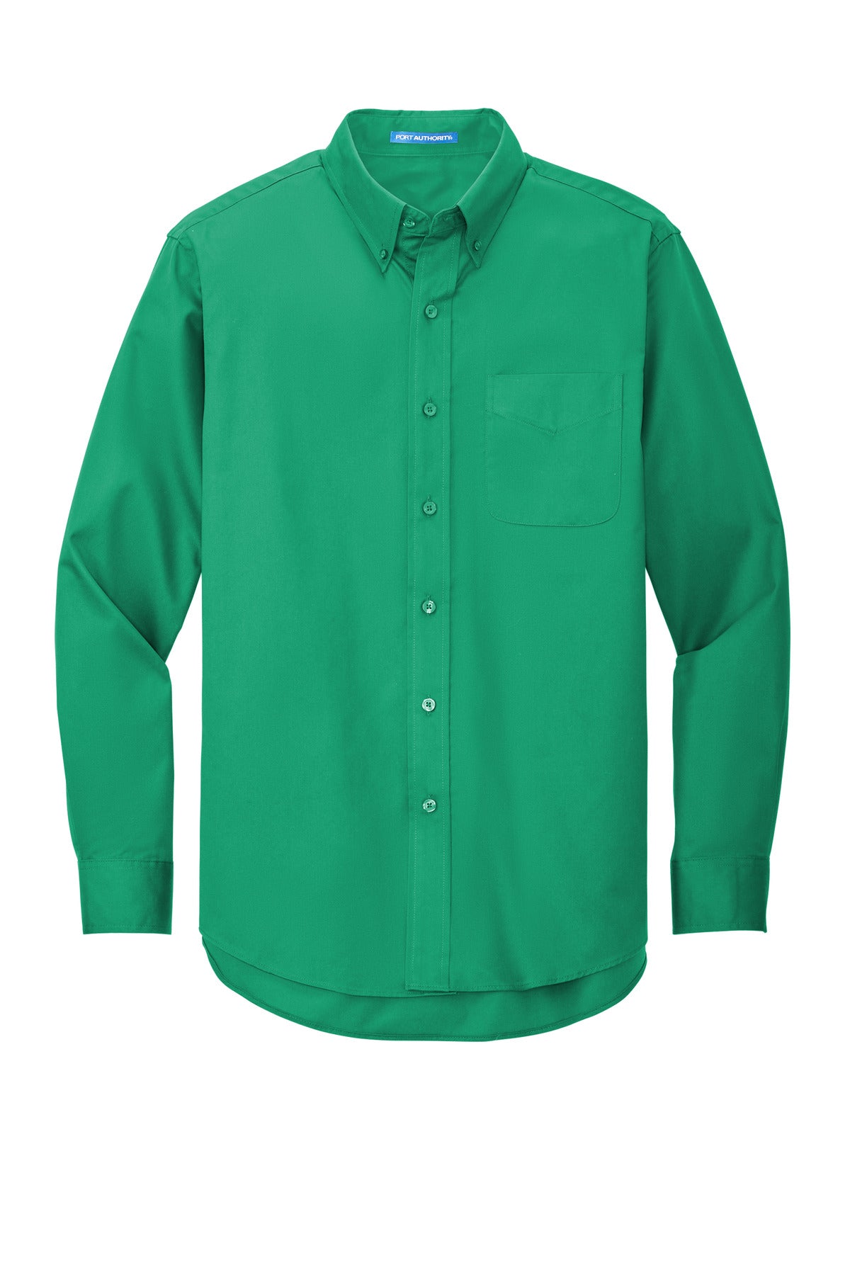 Custom Embroidered Port Authority Woven Shirts in Court Green