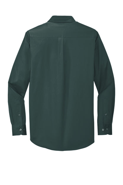 Custom Embroidered Port Authority Woven Shirts in Dark Green/ Navy