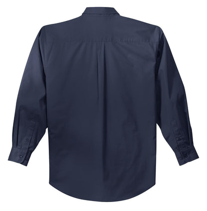 Port Authority Long Sleeve Easy Care Shirt S608 Navy/ Light Stone