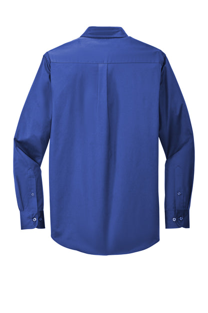 Custom Embroidered Port Authority Woven Shirts in Royal/ Classic Navy