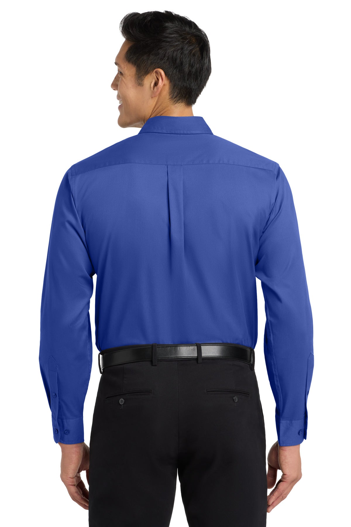 Custom Embroidered Port Authority Woven Shirts in Royal/ Classic Navy