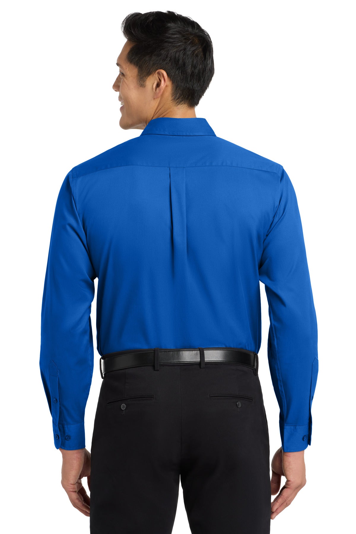Custom Embroidered Port Authority Woven Shirts in Strong Blue