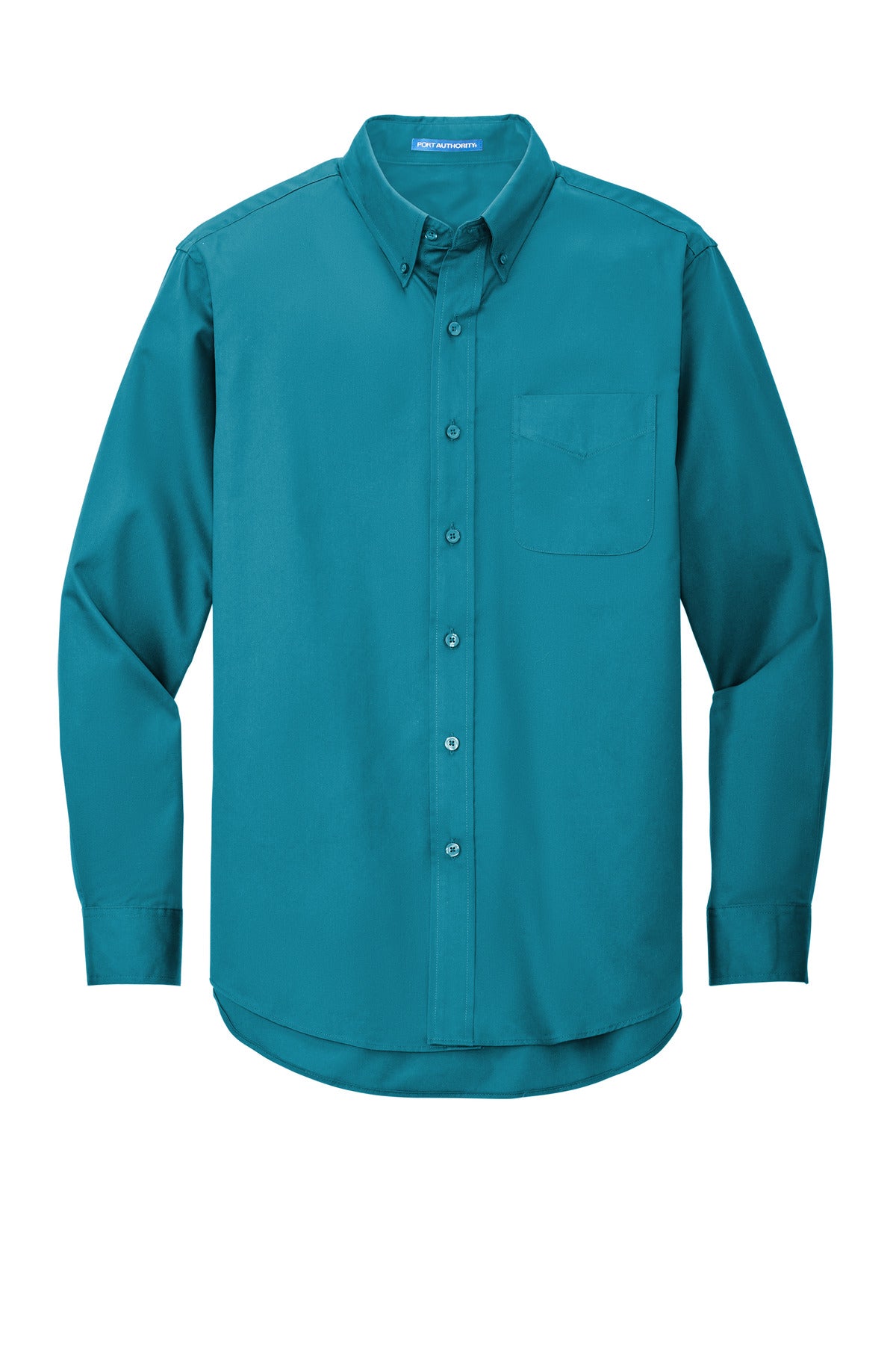 Custom Embroidered Port Authority Woven Shirts in Teal Green