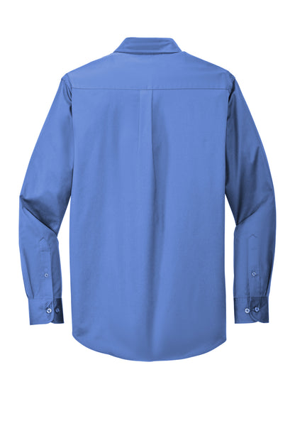 Custom Embroidered Port Authority Woven Shirts in Ultramarine Blue