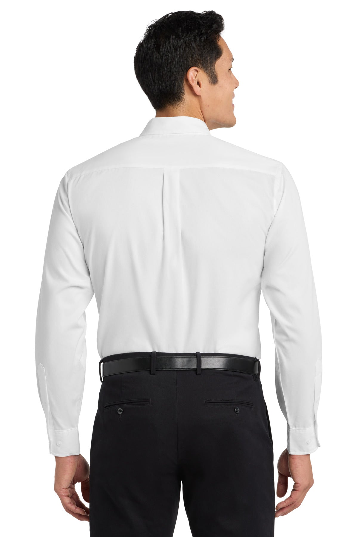 Custom Embroidered Port Authority Woven Shirts in White/ Light Stone