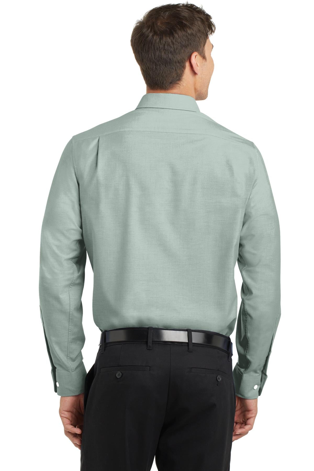 Custom Embroidered Port Authority SuperPro Oxford Shirt. S658,Green
