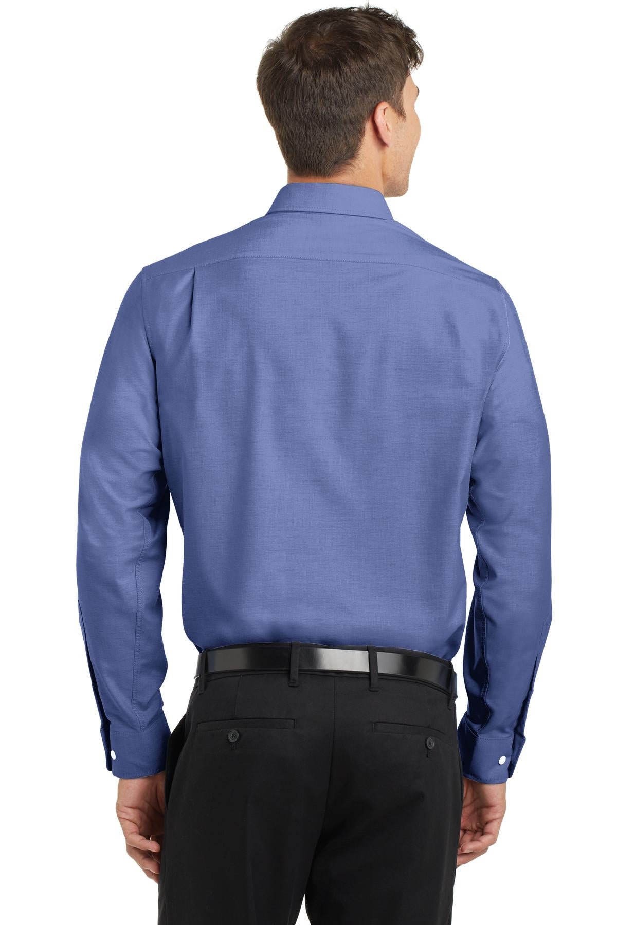 Custom Embroidered Port Authority SuperPro Oxford Shirt. S658,Navy