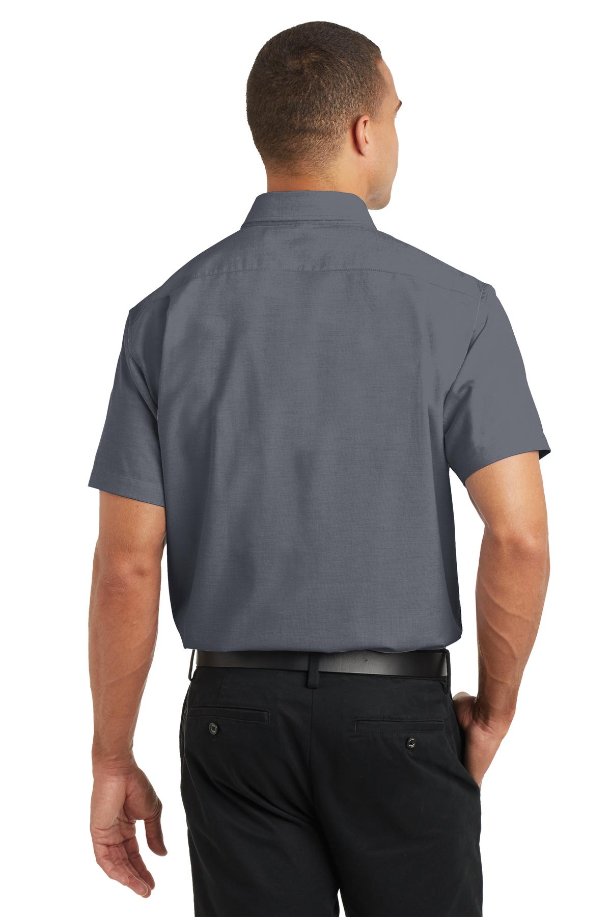 Custom Embroidered Port Authority Short Sleeve SuperPro Oxford Shirt. S659,Black