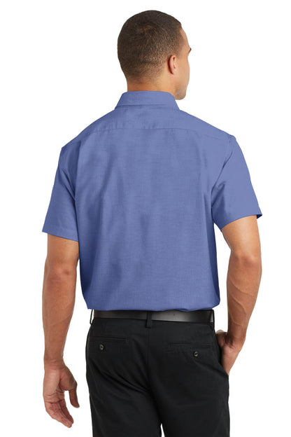 Custom Embroidered Port Authority Short Sleeve SuperPro Oxford Shirt. S659,Navy