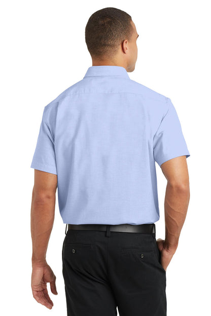 Custom Embroidered Port Authority Short Sleeve SuperPro Oxford Shirt. S659,Oxford Blue