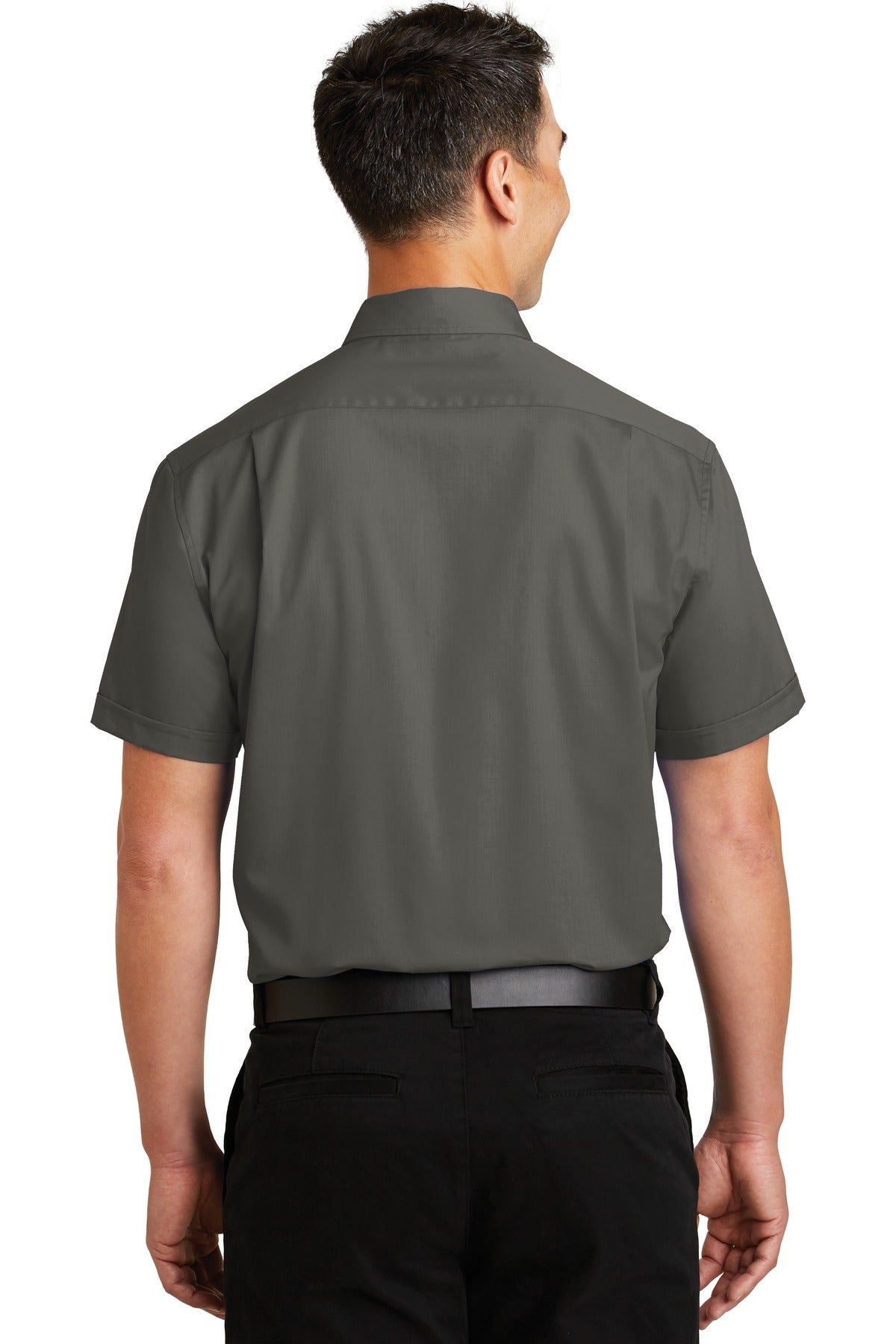 Custom Embroidered Port Authority Short Sleeve SuperPro Twill Shirt. S664,Sterling Grey