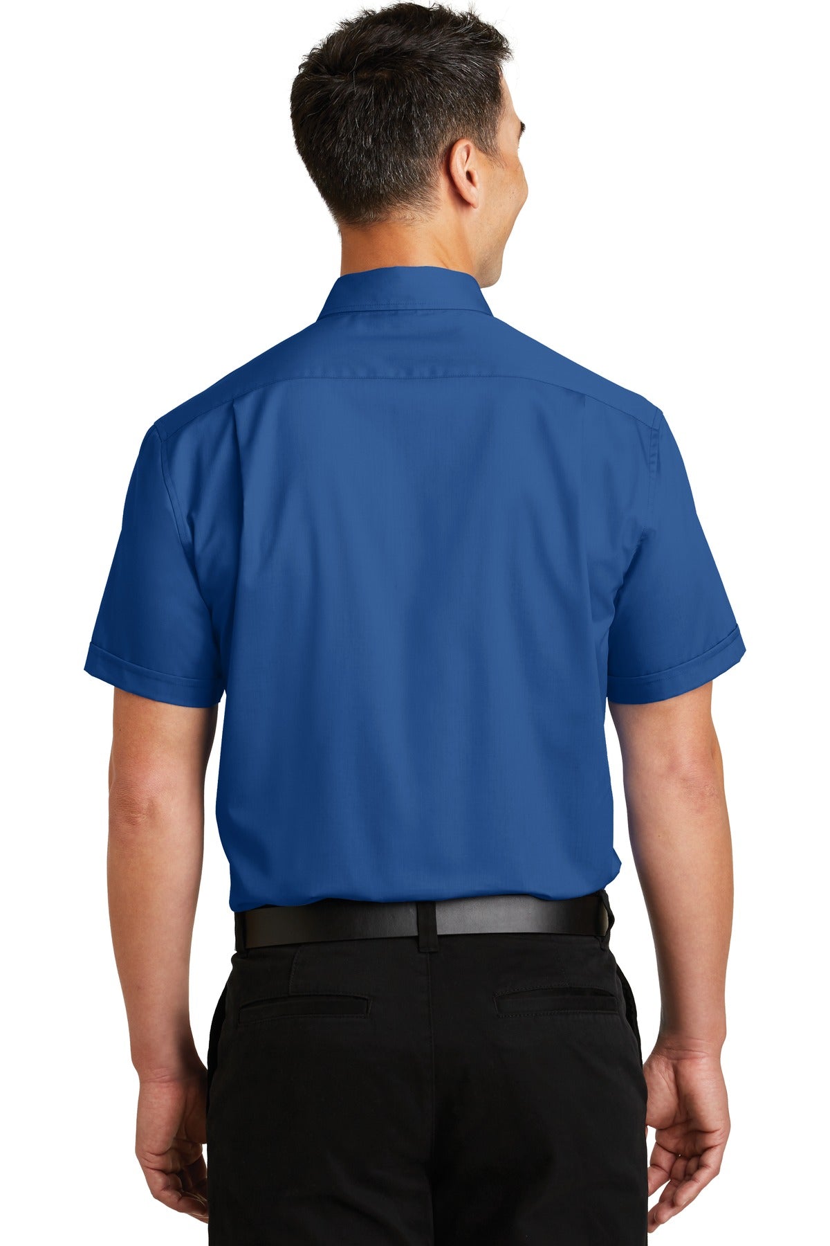 Custom Embroidered Port Authority Short Sleeve SuperPro Twill Shirt. S664,True Blue