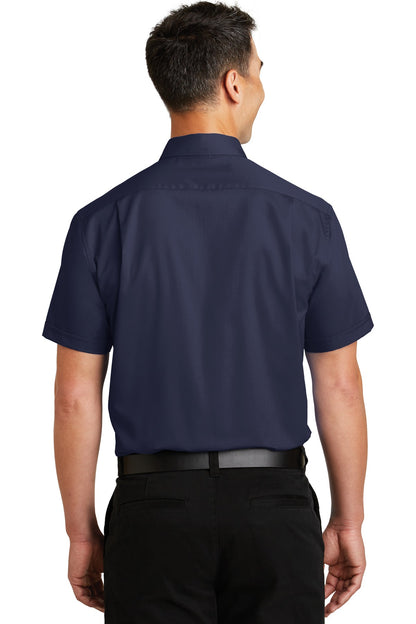 Custom Embroidered Port Authority Short Sleeve SuperPro Twill Shirt. S664,True Navy