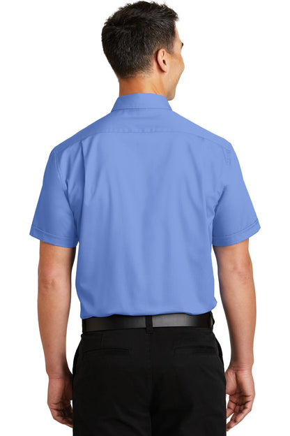 Custom Embroidered Port Authority Short Sleeve SuperPro Twill Shirt. S664,Ultramarine Blue