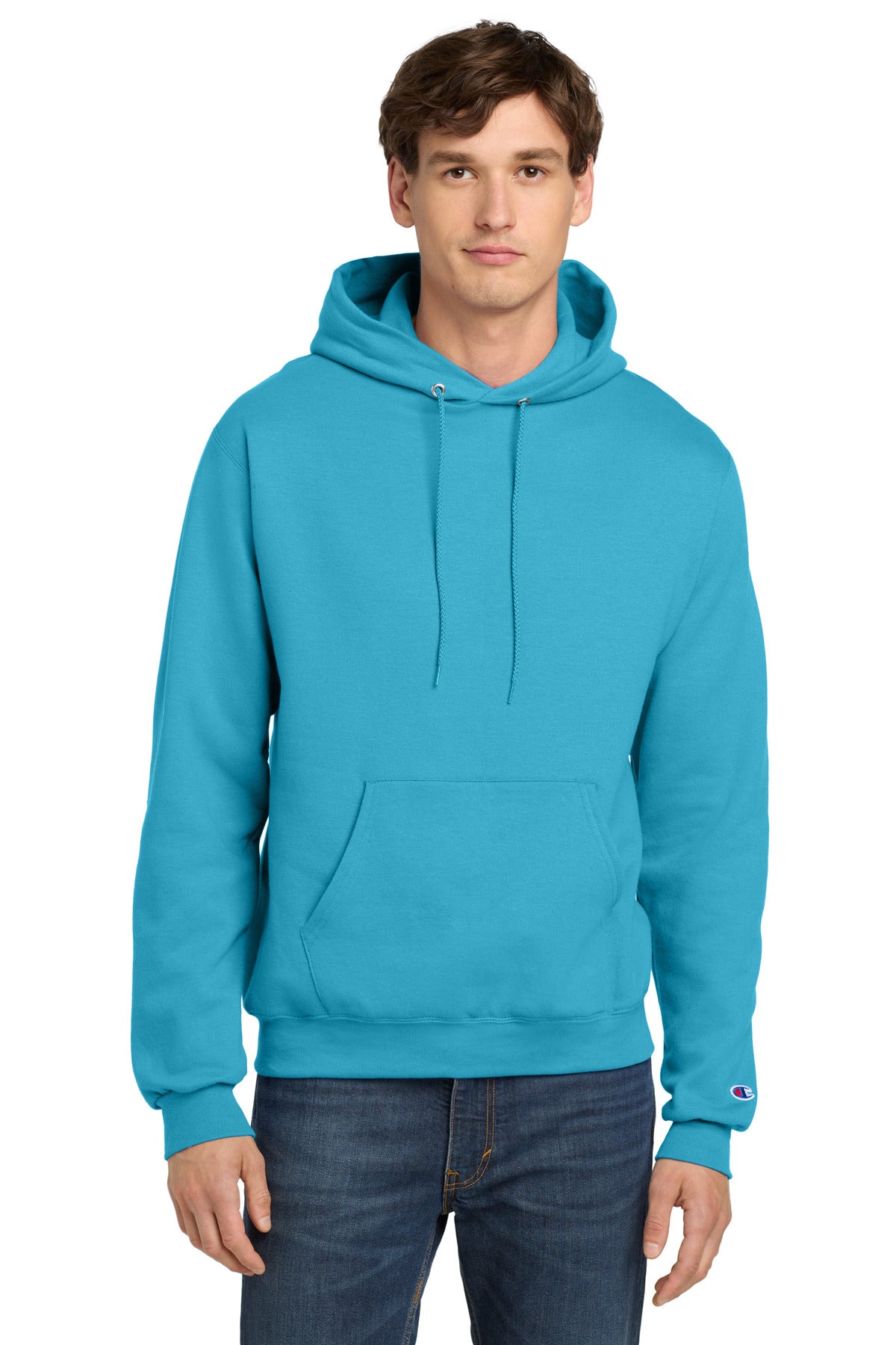 Custom Embroidered Champion Sweatshirts/Fleece in Blue Lagoon
