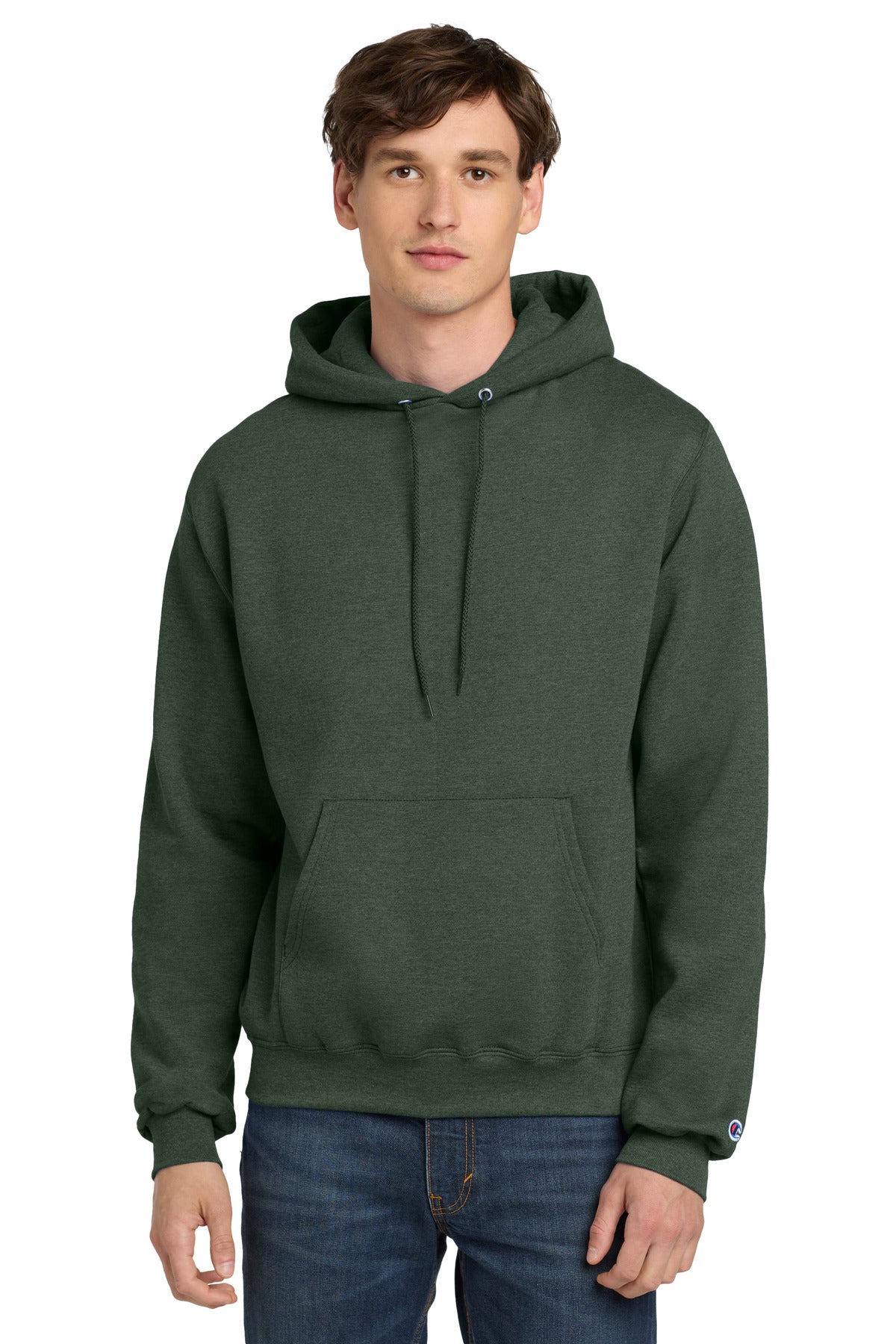 Custom Embroidered Champion Sweatshirts/Fleece in Dark Green Heather
