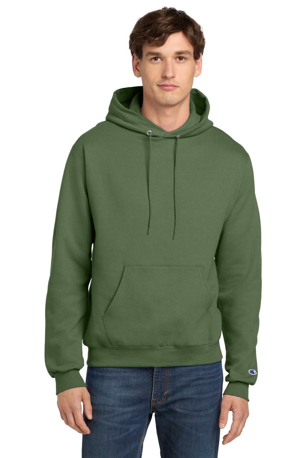 Custom Embroidered Champion Sweatshirts/Fleece in Fresh Olive