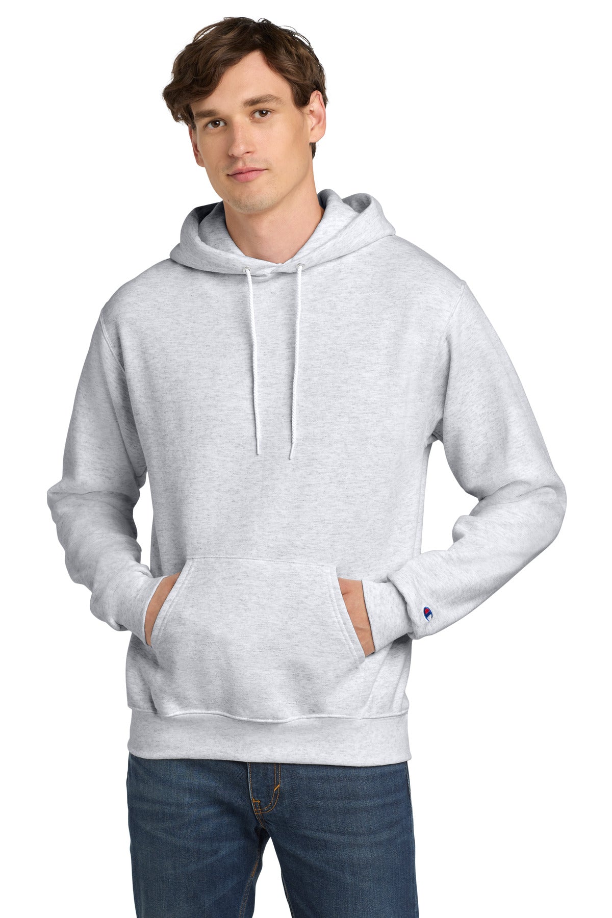 Custom Embroidered Champion Sweatshirts/Fleece in Silver Grey