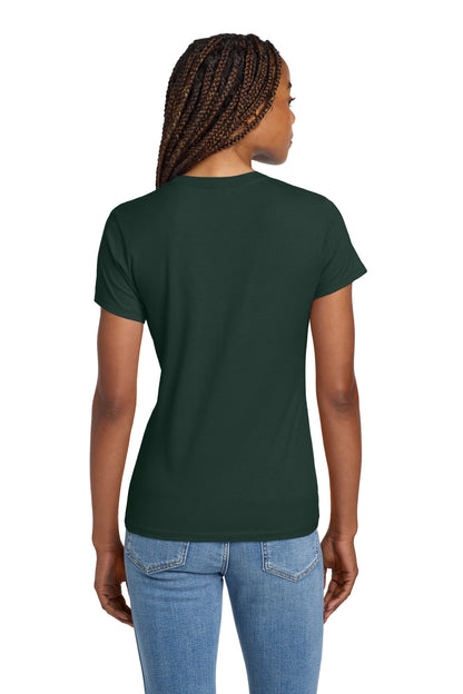 Custom Embroidered Hanes Women's Perfect-T Cotton T-Shirt. SL04,Deep Forest