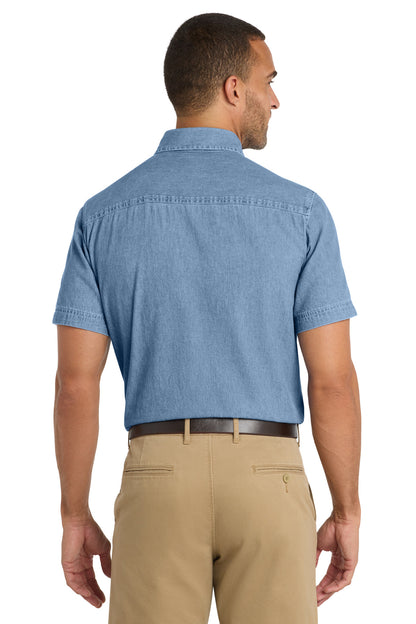 Custom Embroidered Port & Co Clothing Tops in Faded Blue