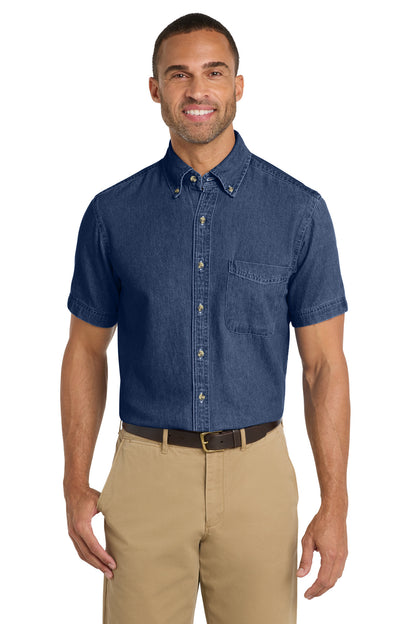 Custom Embroidered Port & Co Clothing Tops in Ink Blue