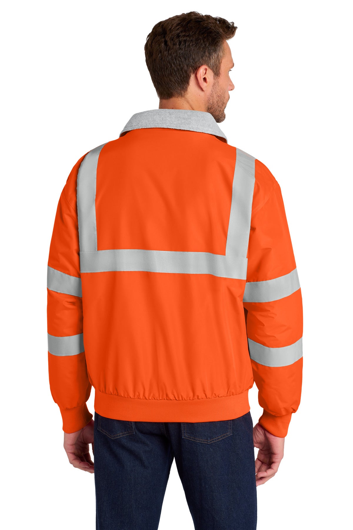 Custom Embroidered Port Authority Outerwear in Safety Orange