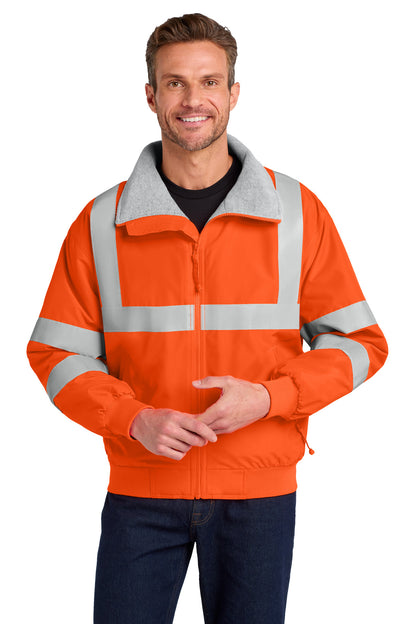 Custom Embroidered Port Authority Outerwear in Safety Orange