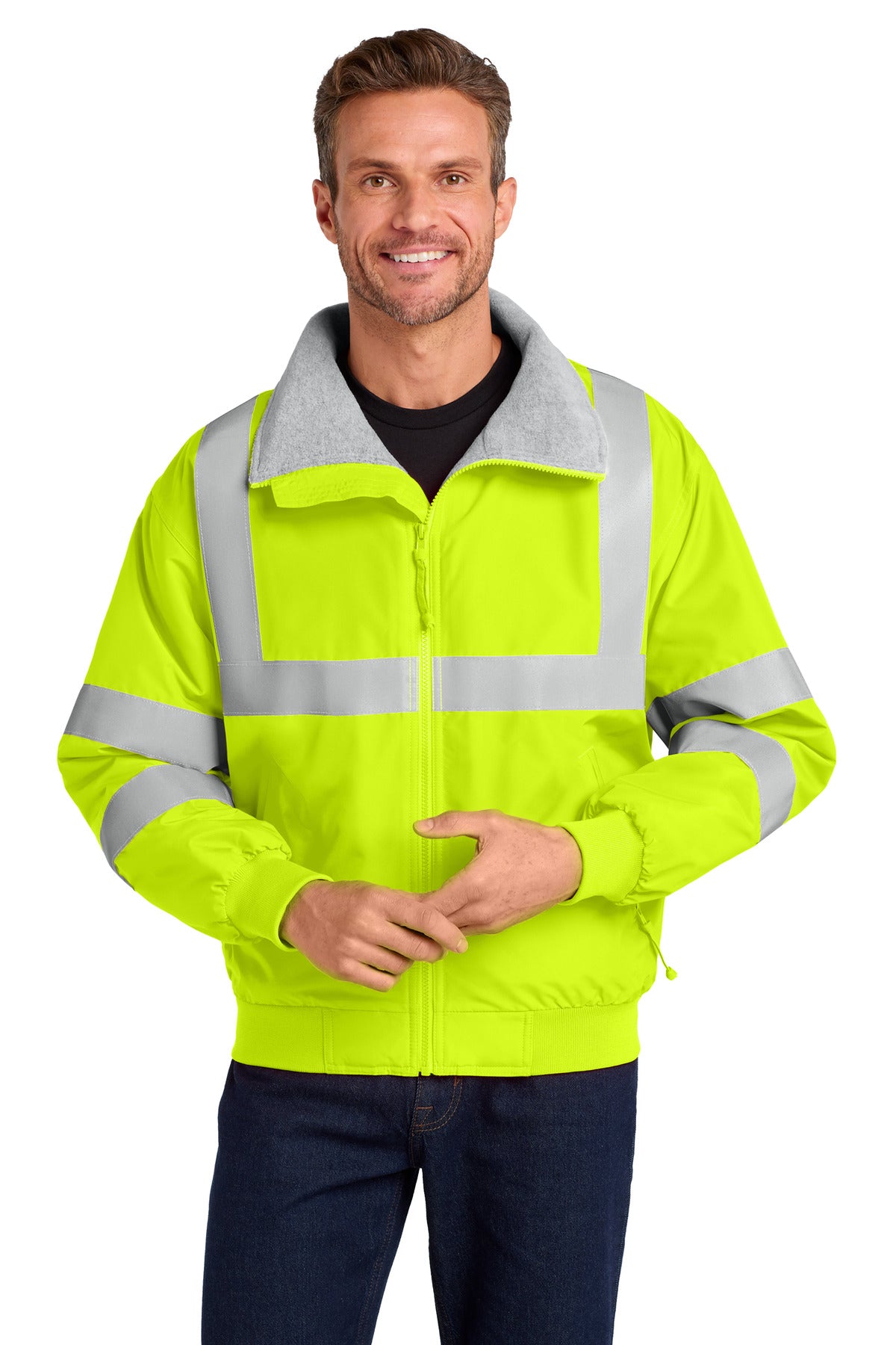 Custom Embroidered Port Authority Outerwear in Safety Yellow