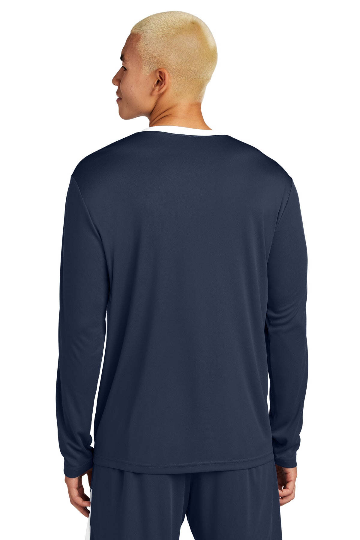 Custom Embroidered Sport-Tek Competitor United Long Sleeve Crew ST100LS,True Navy/ White