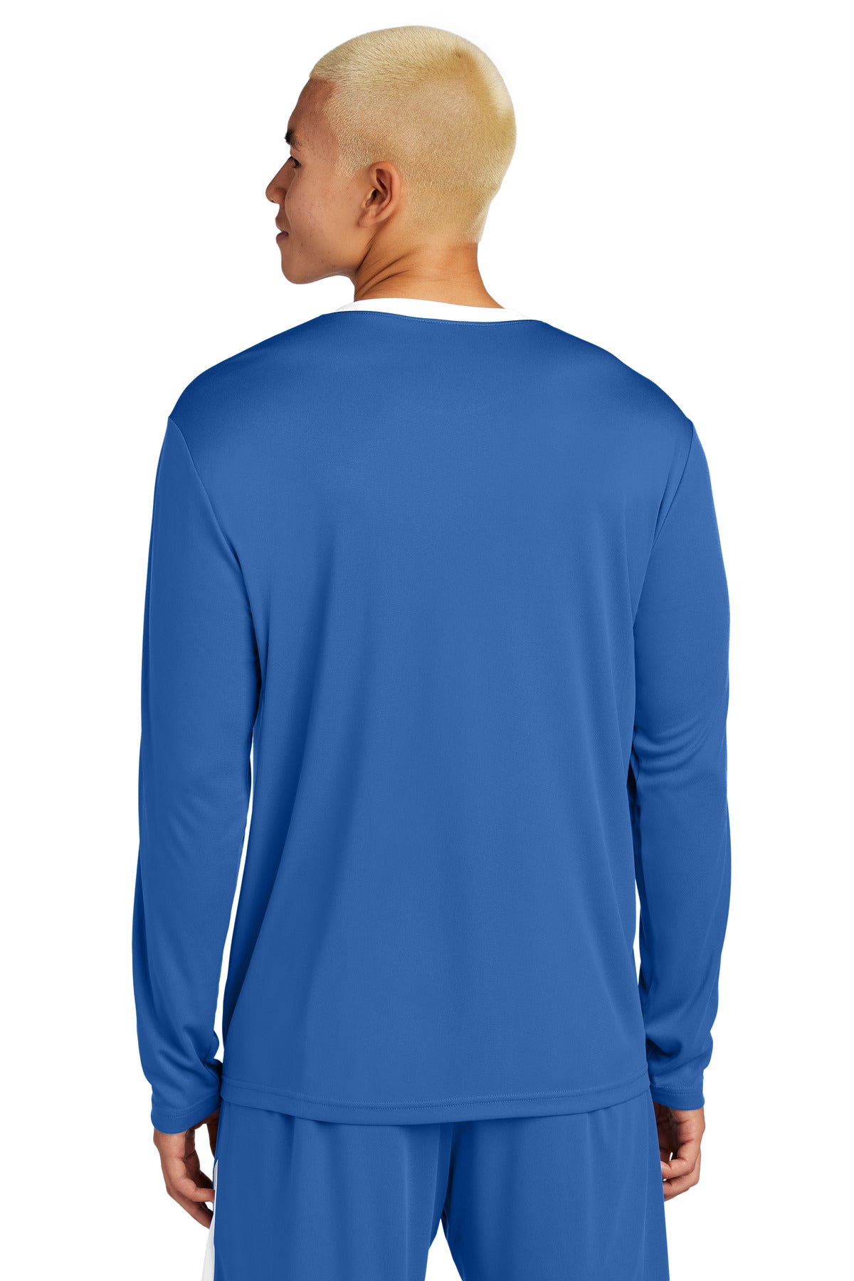 Custom Embroidered Sport-Tek Competitor United Long Sleeve Crew ST100LS,True Royal/ White