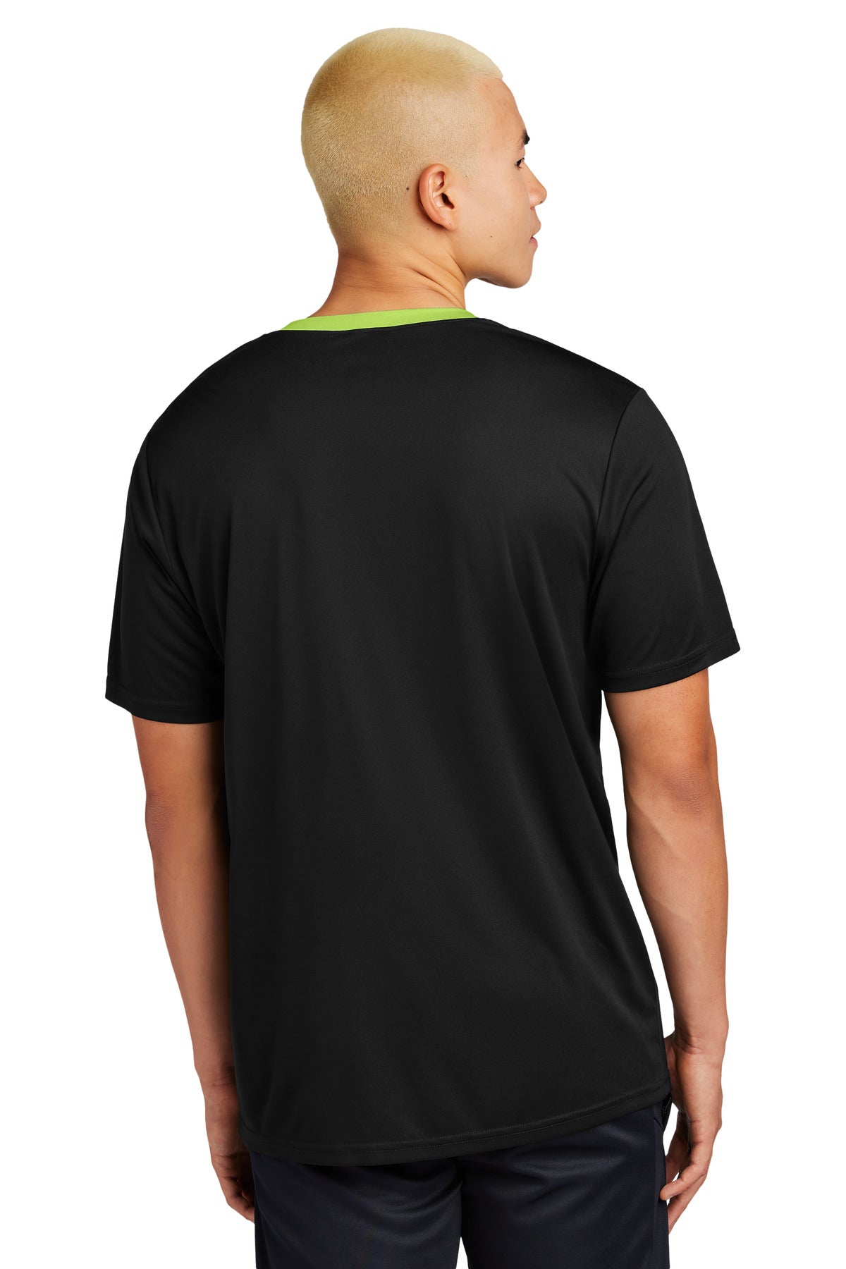 Custom Embroidered Sport-Tek Competitor United Crew ST100,Black/ Lime Shock