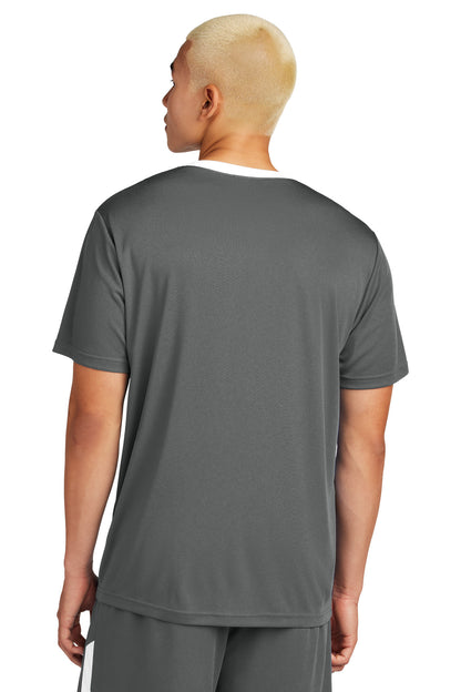 Custom Embroidered Sport-Tek Competitor United Crew ST100,Iron Grey/ White