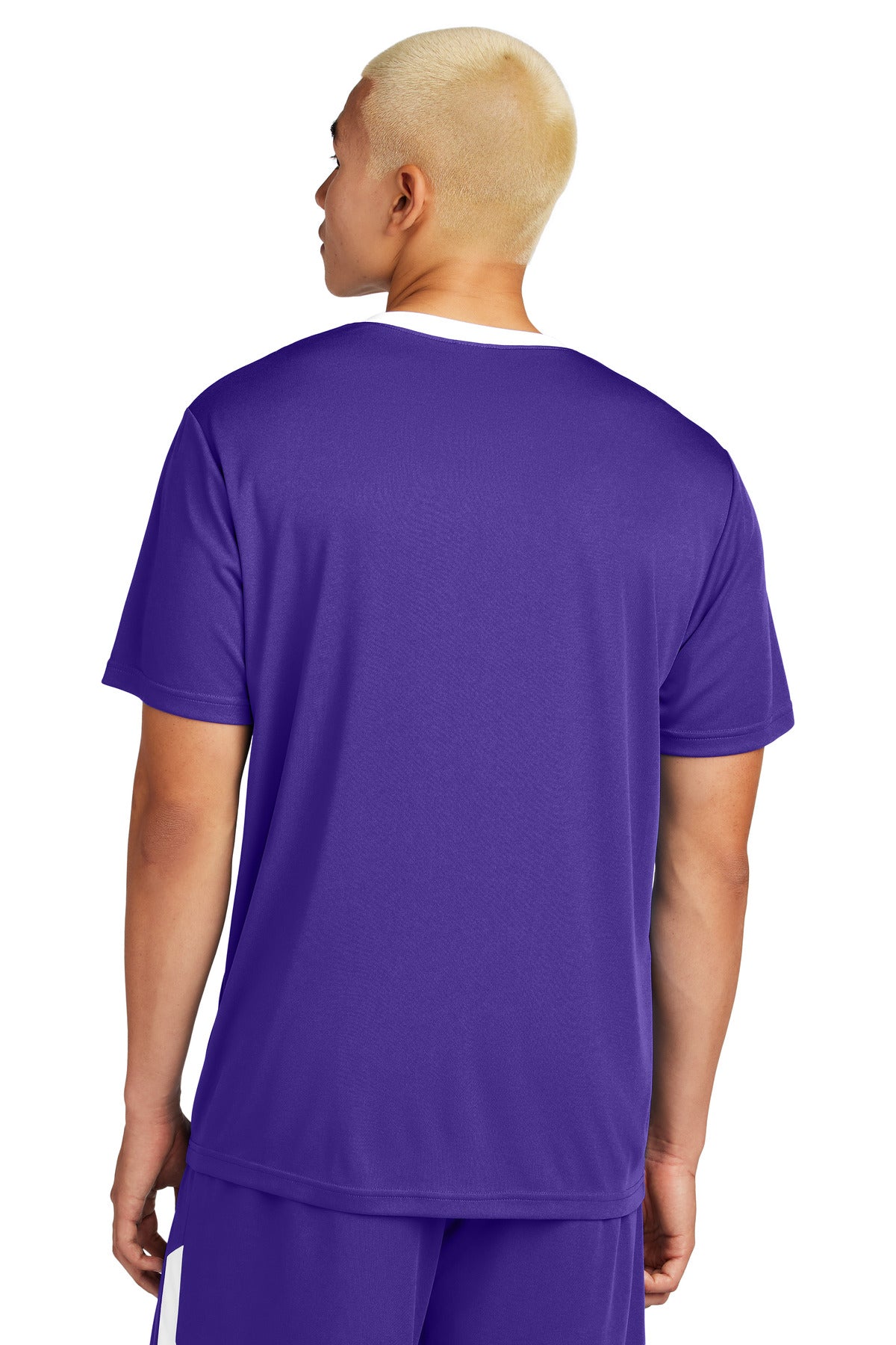 Custom Embroidered Sport-Tek Competitor United Crew ST100,Purple/ White