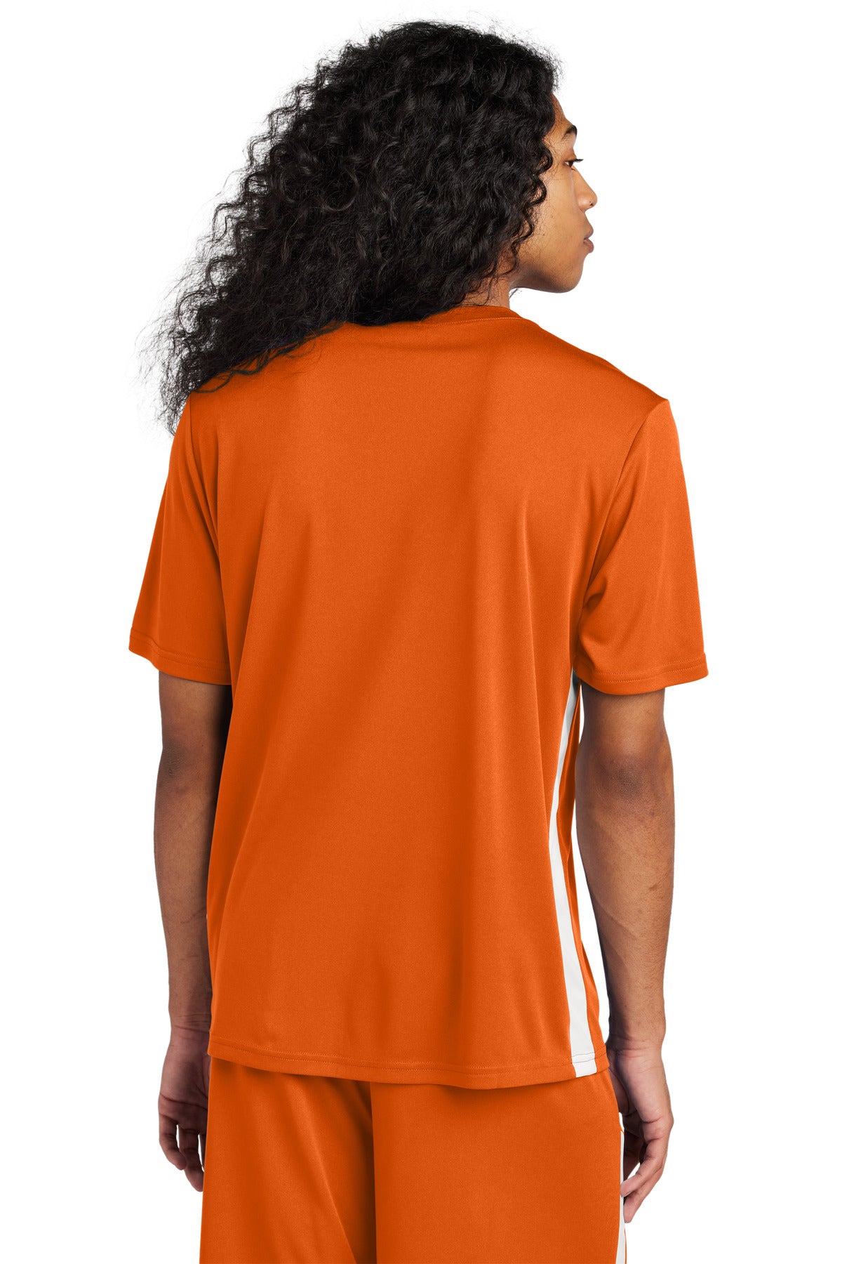 Custom Embroidered Sport-Tek Competitor United V-Neck ST101,Deep Orange/ White