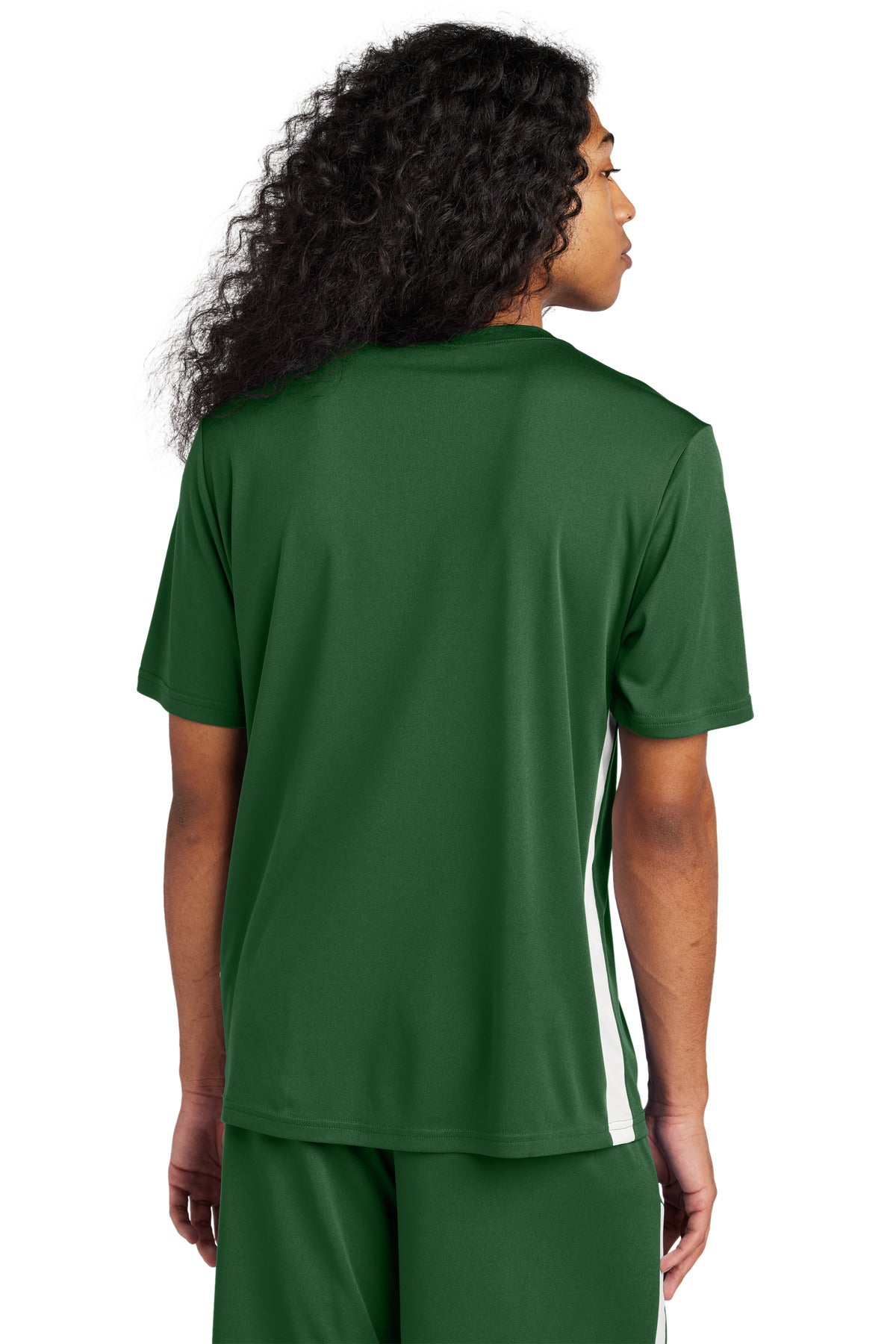Custom Embroidered Sport-Tek Competitor United V-Neck ST101,Forest Green/ White