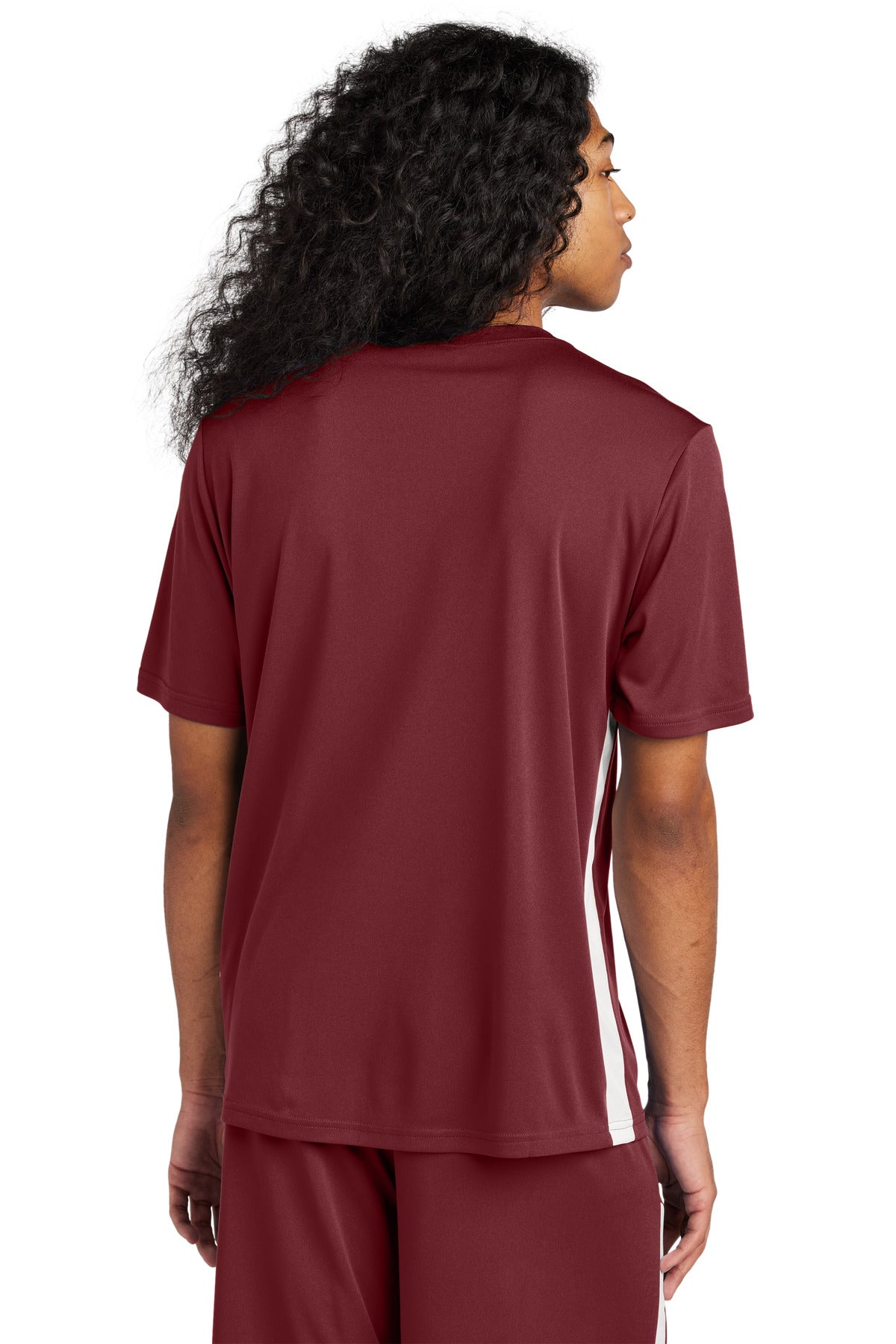 Custom Embroidered Sport-Tek Competitor United V-Neck ST101,Maroon/ White