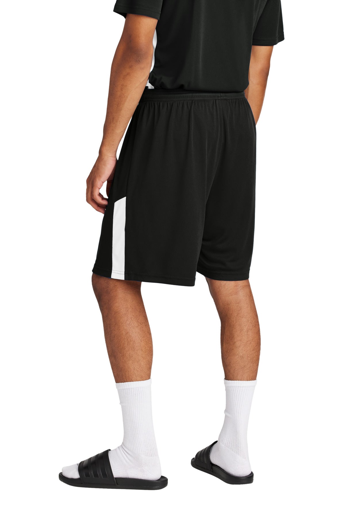 Custom Embroidered Sport-Tek Competitor United 7  Short ST103,Black/ White