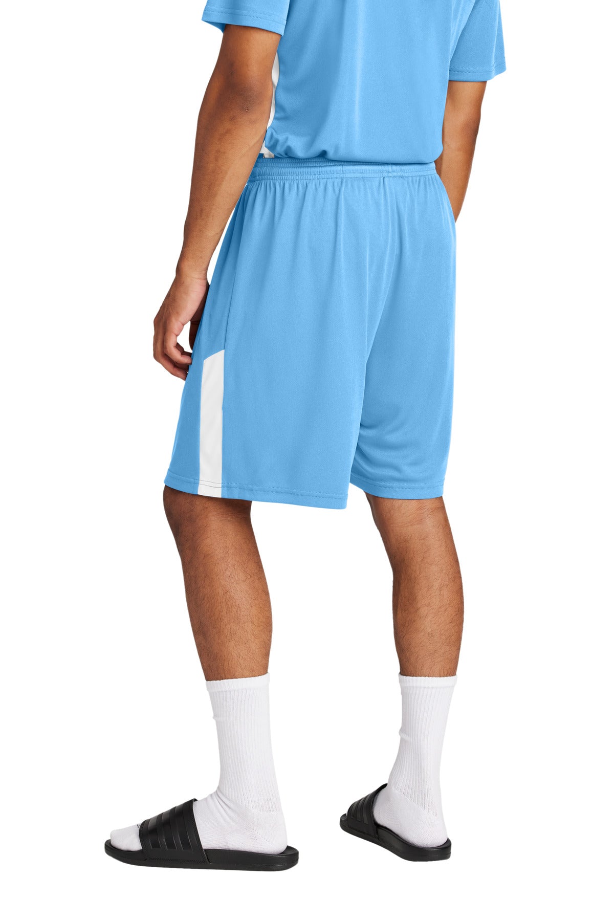 Custom Embroidered Sport-Tek Competitor United 7  Short ST103,Carolina Blue/ White