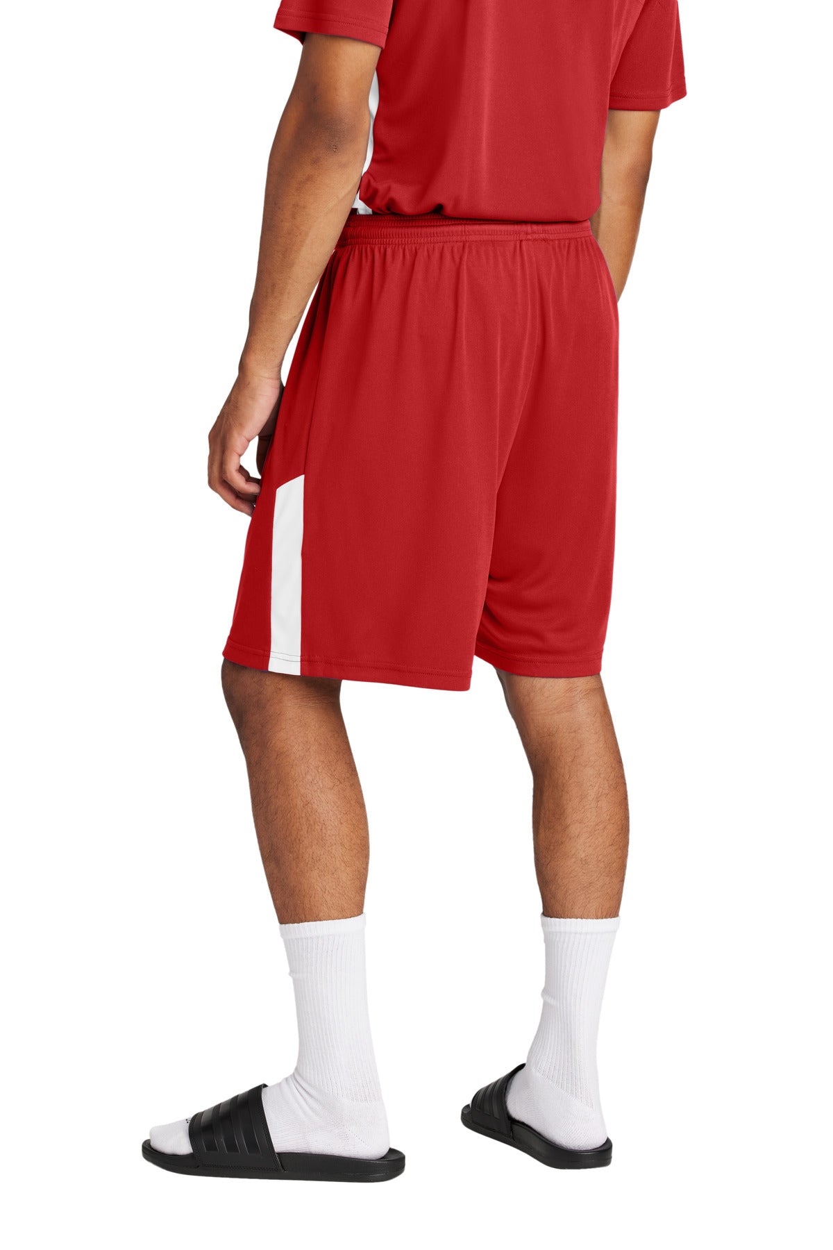 Custom Embroidered Sport-Tek Competitor United 7  Short ST103,Deep Red/ White