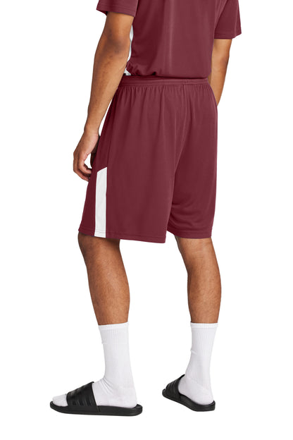Custom Embroidered Sport-Tek Competitor United 7  Short ST103,Maroon/ White